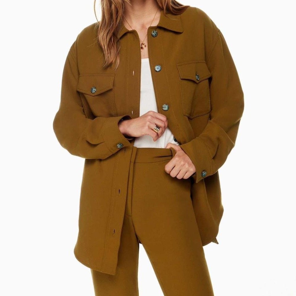 Boho Wilfred The Ganna Shirt Jacket Burnt Orange Crepe Shacket Womens‎ Small